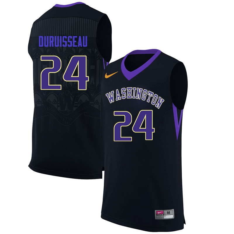 Men Washington Huskies #24 Devenir Duruisseau College Basketball Jerseys Sale-Black